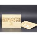 Sycamore Tree Pattern Laser Cut, Gold Sparkle Luxury Wedding Card - Alyans 2017