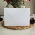 14x20 cm, Carton Luxe, Rabat Triangle Horizontal - Enveloppe Toile Blanche