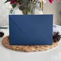 14x20 Cm, Luxury Cardboard, Horizontal Triangle Flap - Navy Blue Envelope