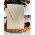 14x20 Cm - Vertical Envelope with Triangle Flap - Luxury Ivory Cream Color Cardboard