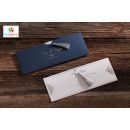 Navy Blue Envelope, Silver Printed Luxury Invitation Card - Erdem 50585