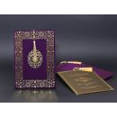 Plexiglass Laser Printed, Purple Velvet Envelope, Tasseled Luxury Invitation Card - Alyans 2007