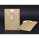 Lasergeschnittener Umschlag, Perlenquaste, Luxus-Hochzeitskarte - Alyans 2013