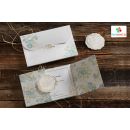 Hochzeitskarte mit Zitronenblütenmuster, zwei Einbänden und luxuriösem Umschlag - Erdem 50561
