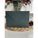 14 x 20 cm, Luxuskarton, dreieckiger Klappenumschlag, Modellumschlag – dunkelgrüner Umschlag