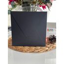 16x16 cm - Umschlag mit Dreiecksklappe - Luxuskarton in Schwarz