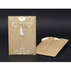 Laser Cut Envelope, Pearl Tassel, Luxury Wedding Card - Alyans 2013