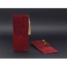 Laser Cut Purple Velvet Envelope, Tasseled, Luxury Invitation Card - Alyans 2015