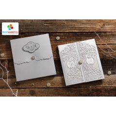 Elegante trouwkaart in deuropening naar liefdesformaat- Erdem 50547