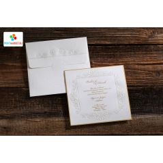Speciale envelop met reliëfpatroon bedrukte uitnodigingskaart - Erdem 50577