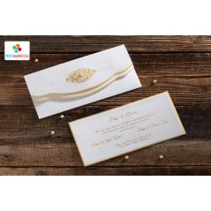 Custom Cut and Fold, Embossed Wedding Card - Erdem 50579