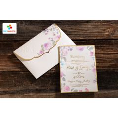 Carte de mariage en relief avec imprimé lierre rose - Erdem 50581