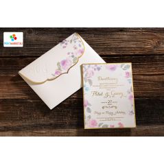 Embossed Wedding Card with ivy rose print - Erdem 50581