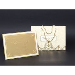 Laser Printed Plexiglass Wedding Card With Luxury Cardboard Bag - Alyans 2006