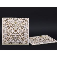 Luxury Wedding Card with Laser Cut Envelope - Alyans 2024