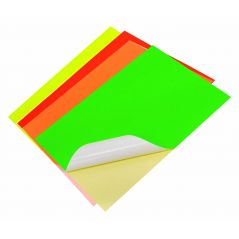 Fluorescerende gemengde kleuren sticker A4
