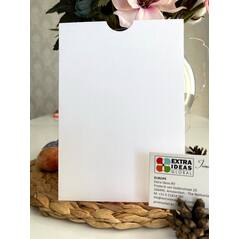 14x20 cm, Luxuskarton, offenes Mundmodell, vertikaler Umschlag - Canvas Weiß