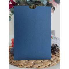 14x20 Cm, Luxury Cardboard, Open Mouth Model, Vertical Format - Navy Blue Envelope
