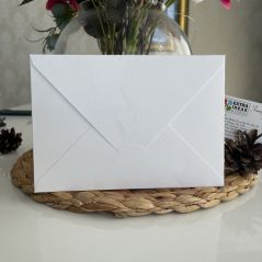 14x20 Cm, Luxury Cardboard, Triangle Flap Envelope Model Envelope - White Sirius Design Envelope