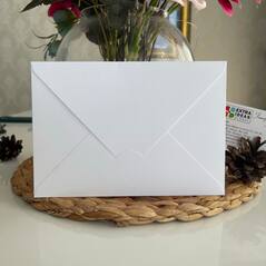14x20 Cm, Luxury Cardboard, Horizontal Triangle Flap - Canvas White Envelope