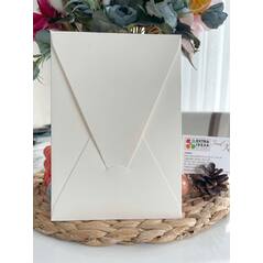 14x20 Cm - Busta Verticale con Pattina Triangolare - Cartoncino Bianco Luxury