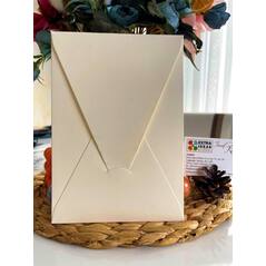 14x20 Cm - Busta Verticale con Pattina A Triangolo - Cartoncino Luxury Color Avorio Panna