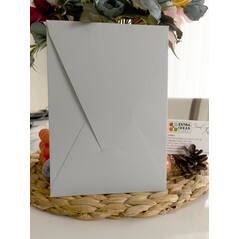 14x20 Cm - Vertical Envelope with Triangle Flap - Light Grey Color Cardboard