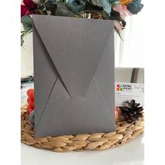 14x20 Cm - Vertical Envelope with Triangle Flap - Dark Grey Color Cardboard