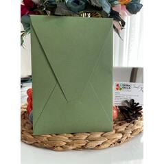14x20 Cm - Vertical Envelope with Triangle Flap - Light Green Envelope
