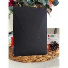 14x20 Cm - Vertical Envelope with Triangle Flap - Dark Black Envelope