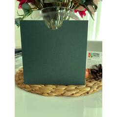 16x16 Cm - Square Format - Open Mouth - Dark Green Envelope