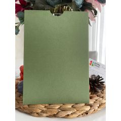 14x20 Cm, Luxury Cardboard, Open Mouth Model Envelope - Green Colour