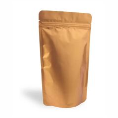 Matte Gold Aluminum Foil Stand Up Pouch with Zip Lock – 8,5x14,5x2,5 cm