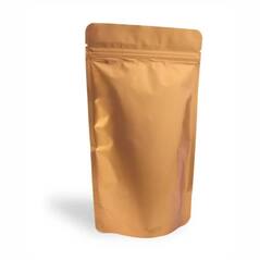 Matte Gold Aluminum Foil Stand Up Pouch with Zip Lock – 8,5x14,5x2,5 cm