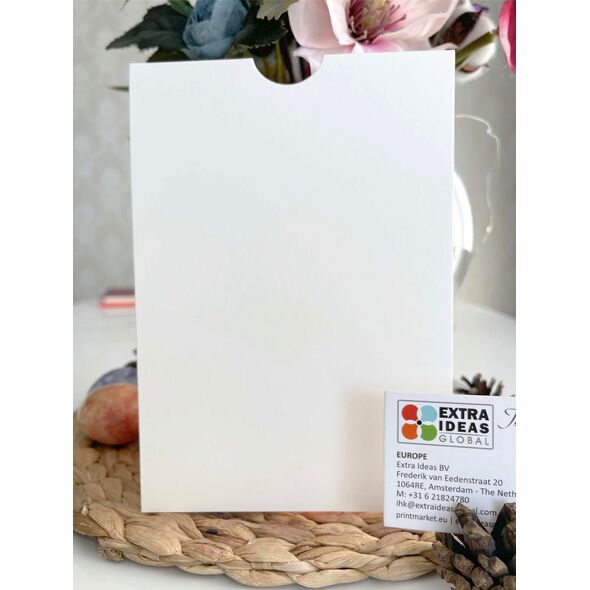 14x20 Cm, Luxury Cardboard, Open Mouth Model, Vertical Envelope - White