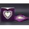 Heart Shaped Purple Velvet Velvet Wedding Card - Alyans 2028