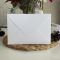 14x20 cm, luxe karton, driehoekige flap envelop model envelop - Witte canvas ontwerp envelop