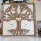 Houten trouwkaart met plataanthema - natuurlijk hout - lasergesneden - trouwkaart met linnen envelop