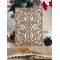 Finestra a fiori con motivi - Tessuto di lino con busta - Invito a nozze in legno naturale