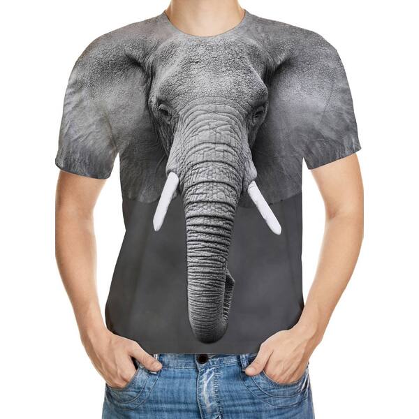 Elephant Designed 3D T-Shirt