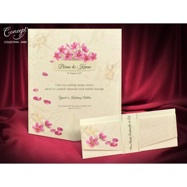 Flower design wedding card