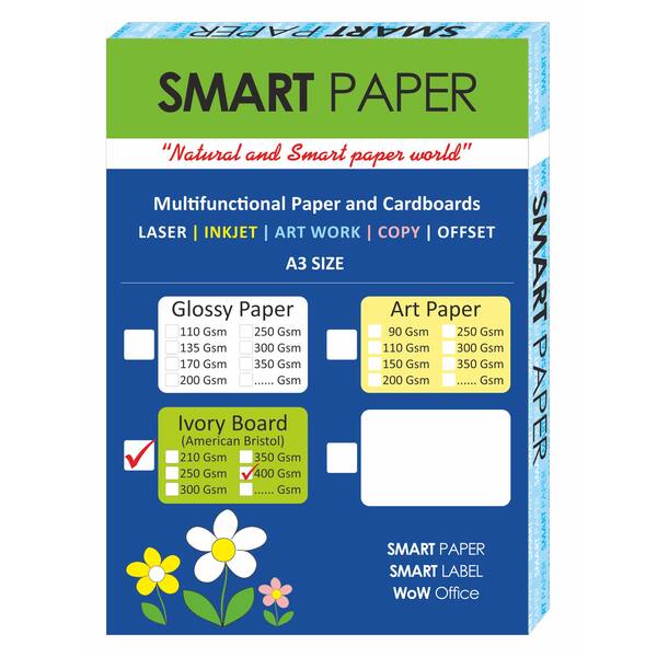 Ivory Cardboard White Paper, A3 Size, 400 Grams Thickness