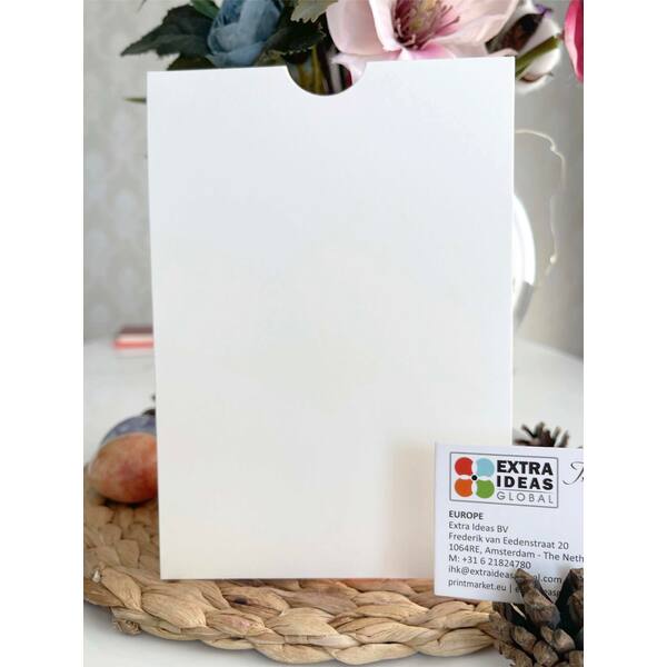 14x20 Cm, Cartoncino Luxury, Modello Bocca Aperta, Busta Verticale - Bianca