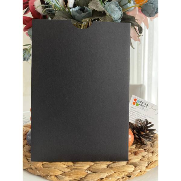 Sobre Negro para Invitación de Boda – Boca Abierta con Corte para Pulgar – 14×20 cm