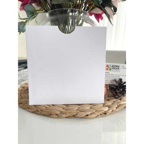 16x16 Cm - Format Carré - Bouche Ouverte - Toile Luxe Carton Blanc