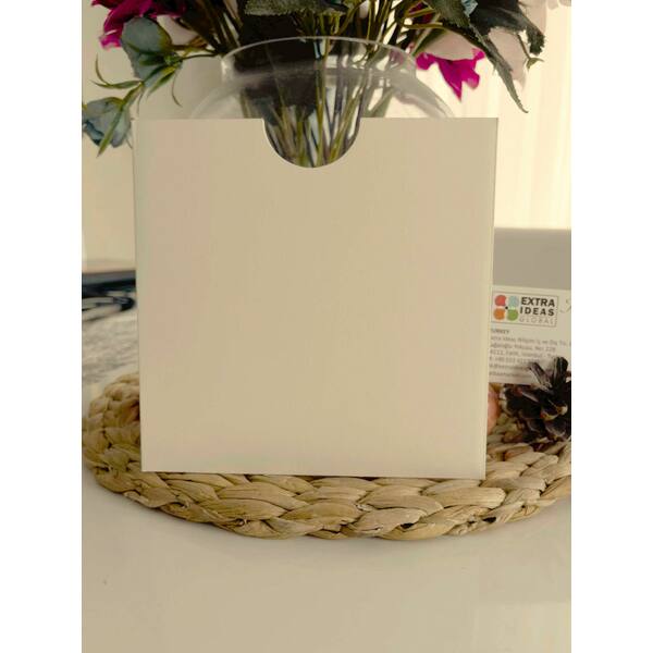 16x16 Cm - Square Format - Open Mouth - Luxury Ivory Cream Color Cardboard