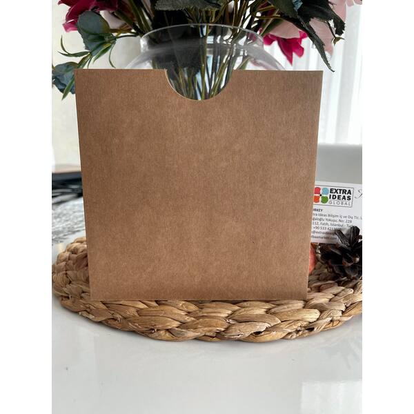 16x16 Cm - Square Format - Open Mouth - Kraft Paper Envelope