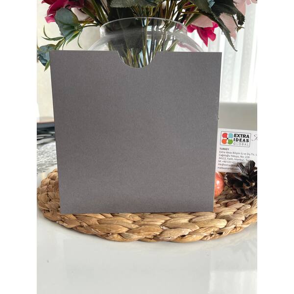 16x16 Cm - Square Format - Open Mouth - Grey Cardboard Envelope