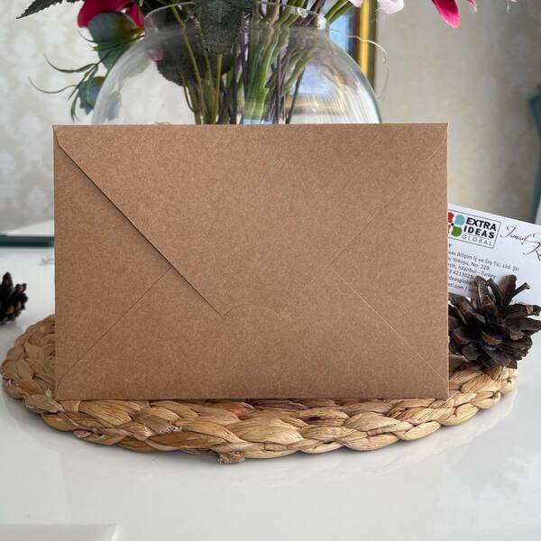14x20 Cm, Luxury Cardboard, Horizontal Triangle Flap - Kraft Envelope