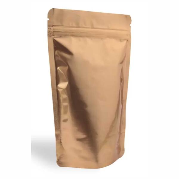 Glossy Gold Aluminum Foil Stand Up Pouch with Zip Lock – 8,5x14,5x2,5 cm
